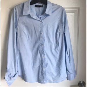 Blue pinstripe work shirt